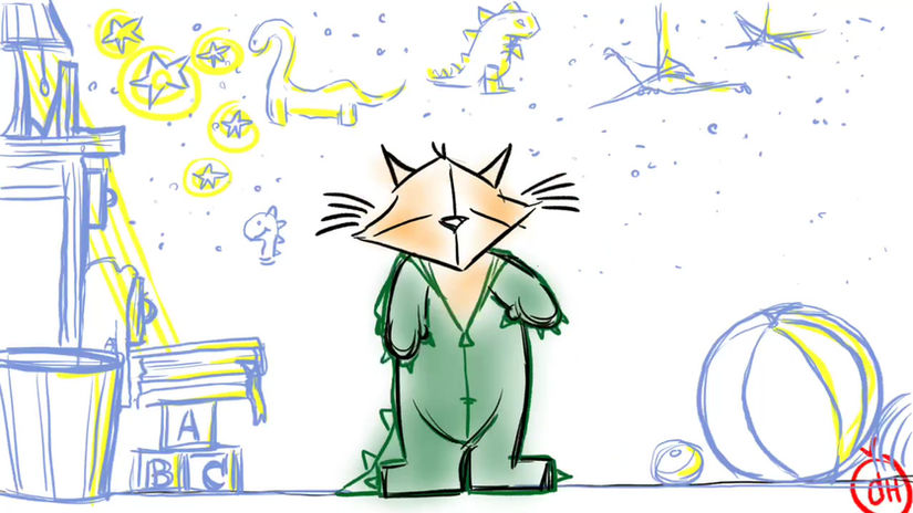 Dino Kitty Time For Bed!